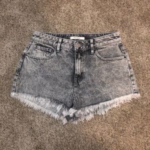PacSun black wash high waisted jean shorts